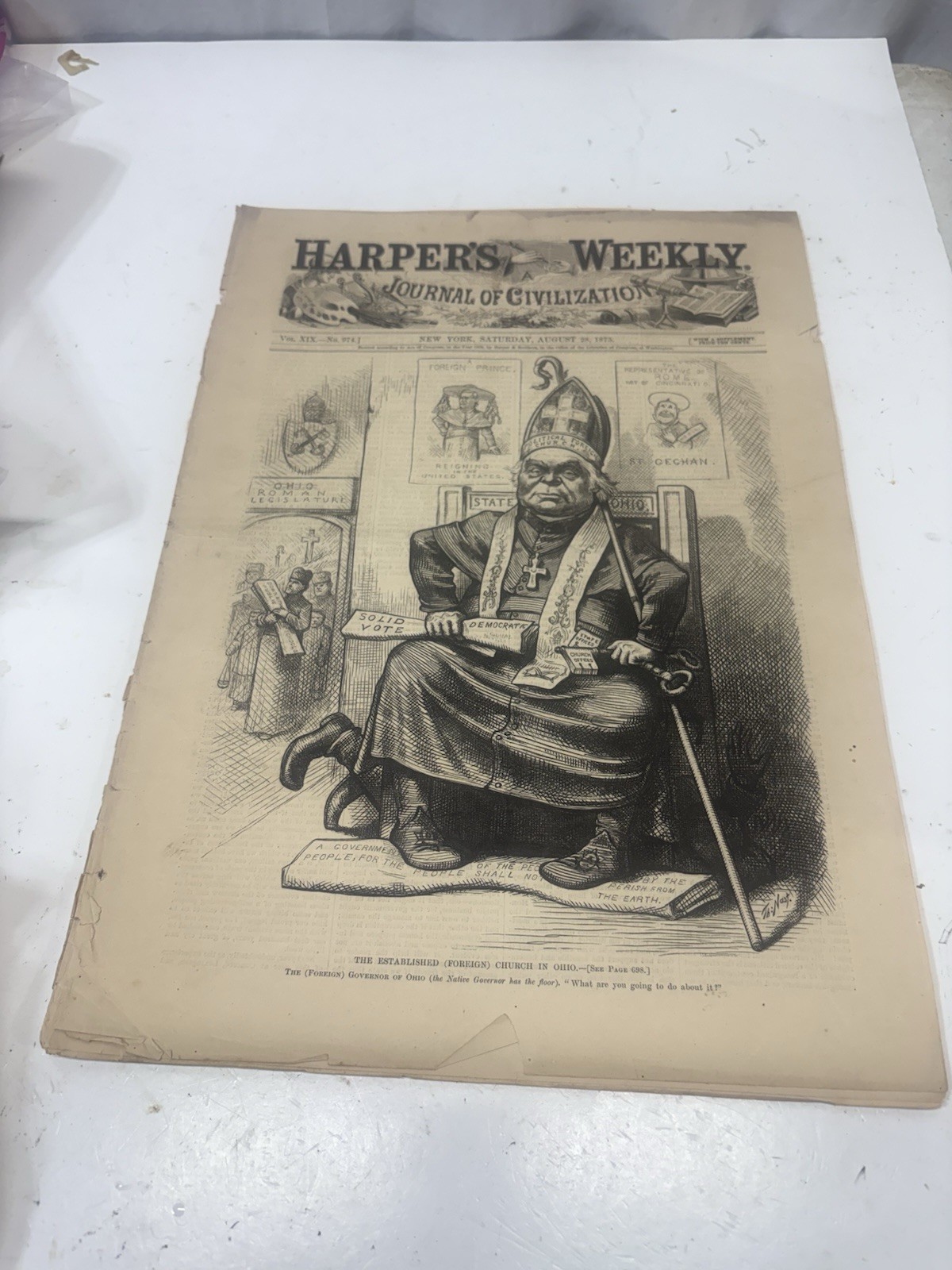 Harper’s Weekly Civil War Newspaper ~  August 28 1875