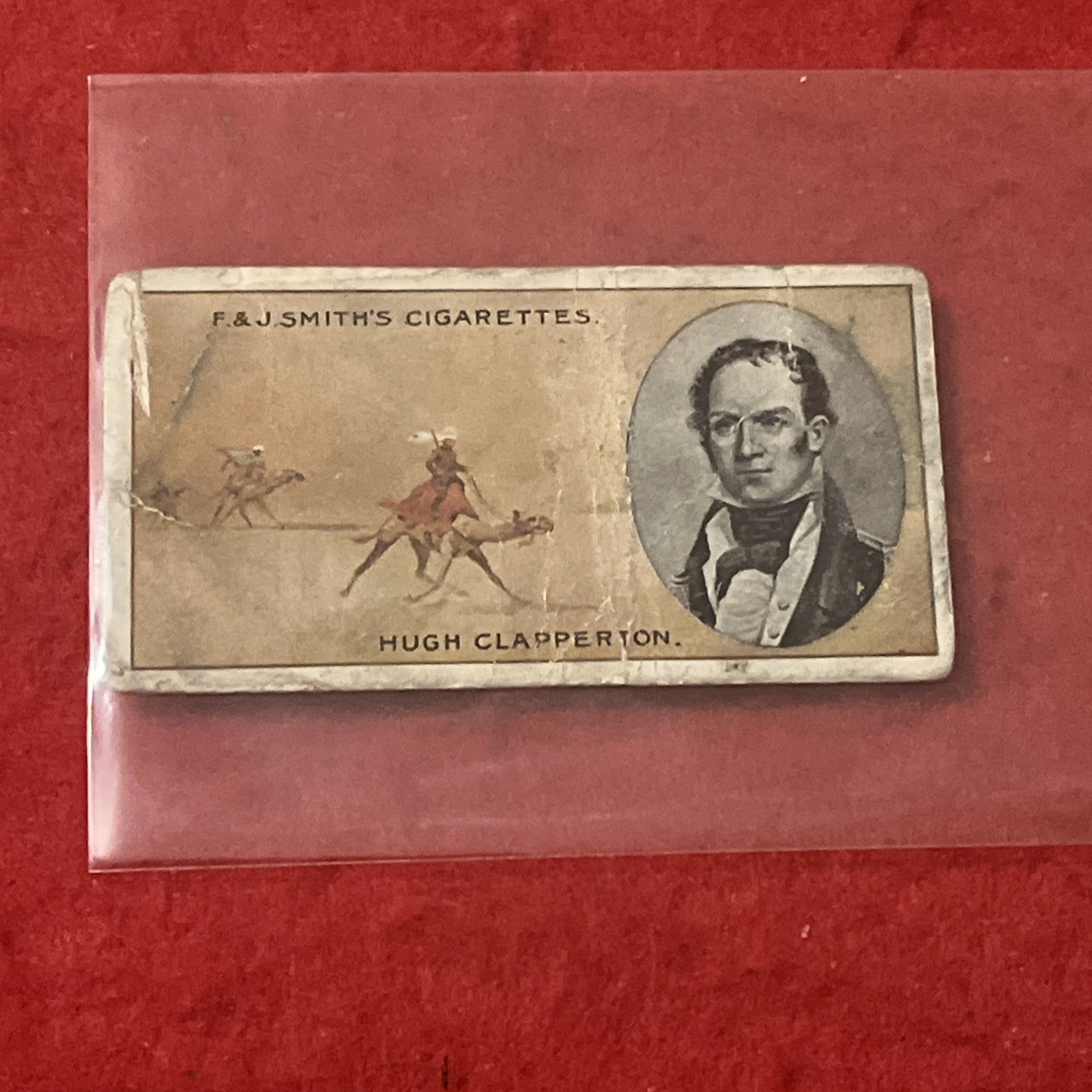 1911 F & J Smith’s “Famous Explorers” HUGH CLAPPERTON Tobacco Card #29  P-F