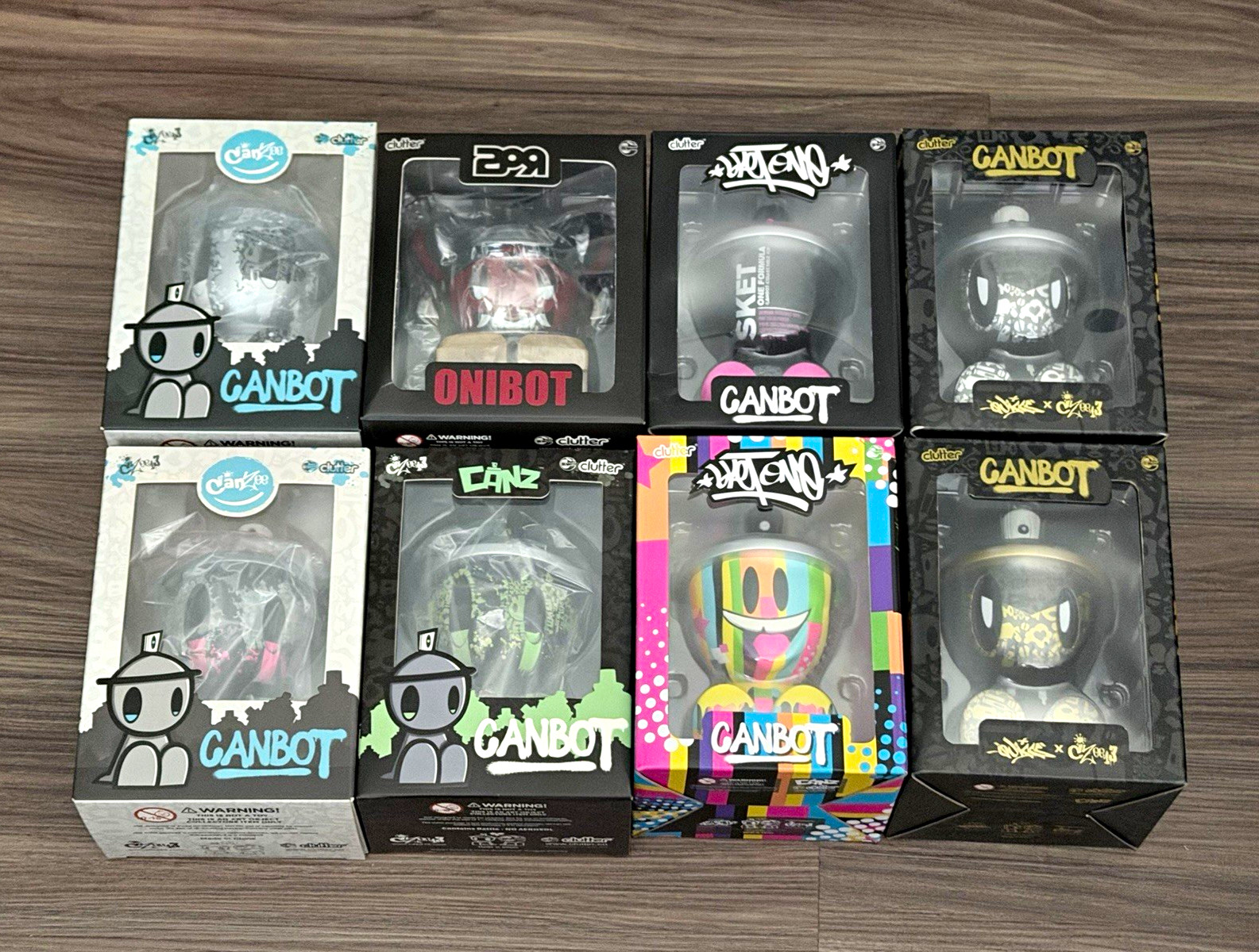 Clutter Canbot 8pc Lot: PR, Quiccs, Sket One, czee13 Vinyl Figures Color Variant