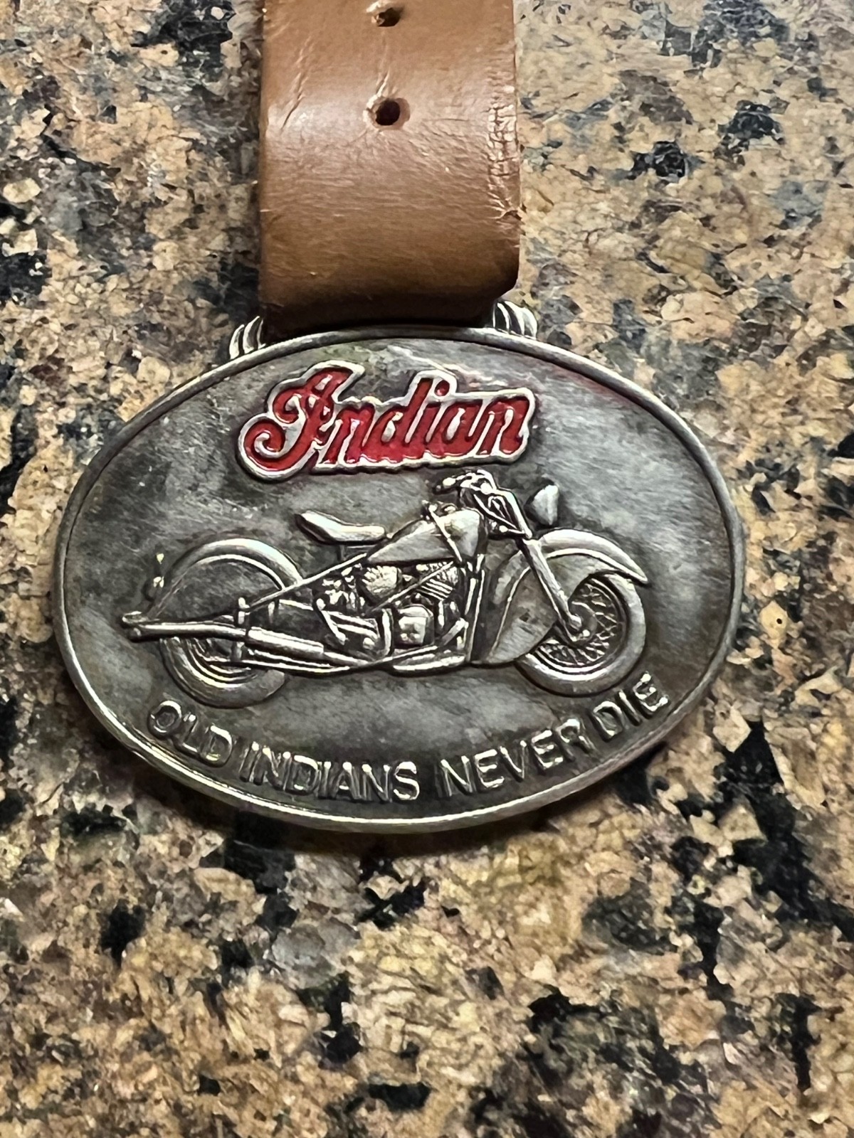 Vintage Indian Motorcycle 1960s Key FOB. Sterling Silver