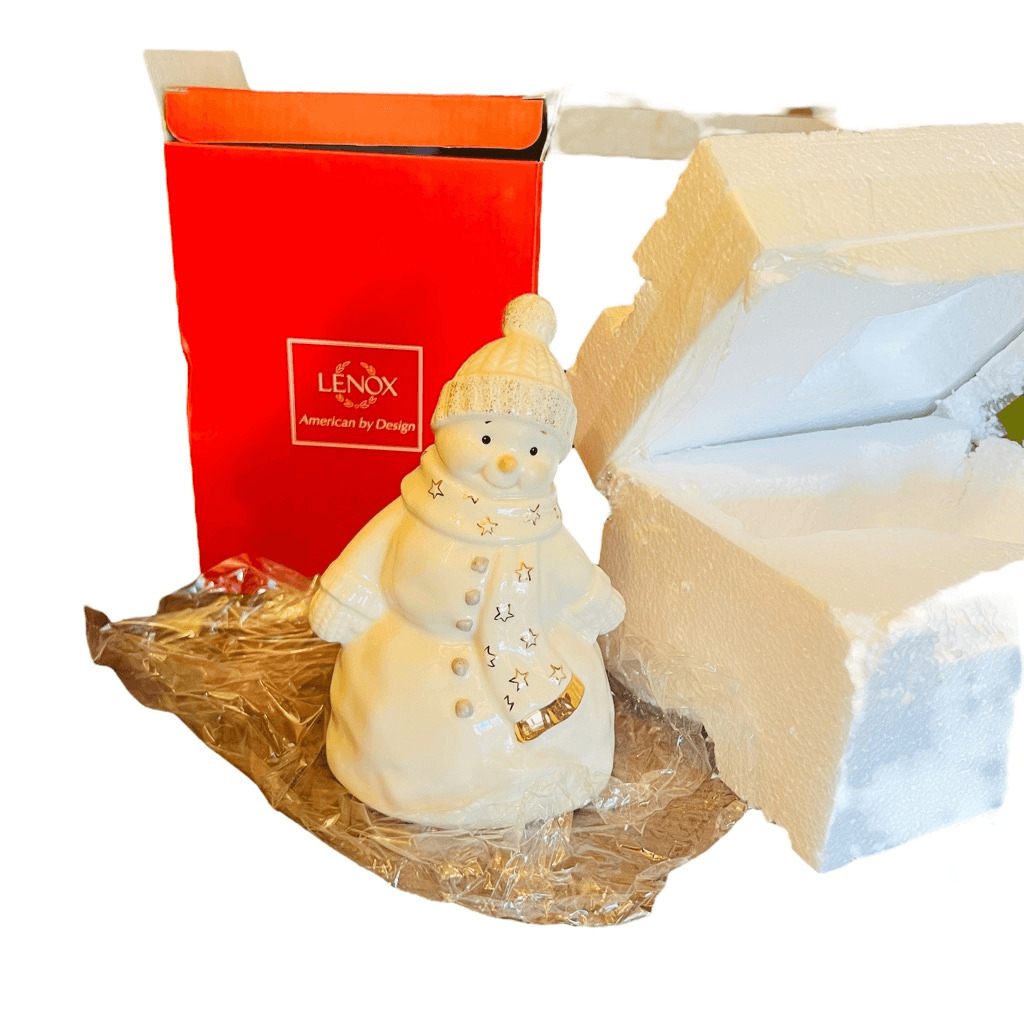 Lenox Season\'s Greetings ivory fine china with 24 karat gold accents Snowman