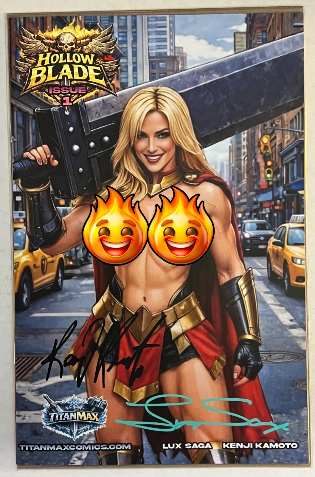 Hollow Blade #1 TRADE COVER C Signed X2 NM Power Hour M House Not Shikarii 🔥