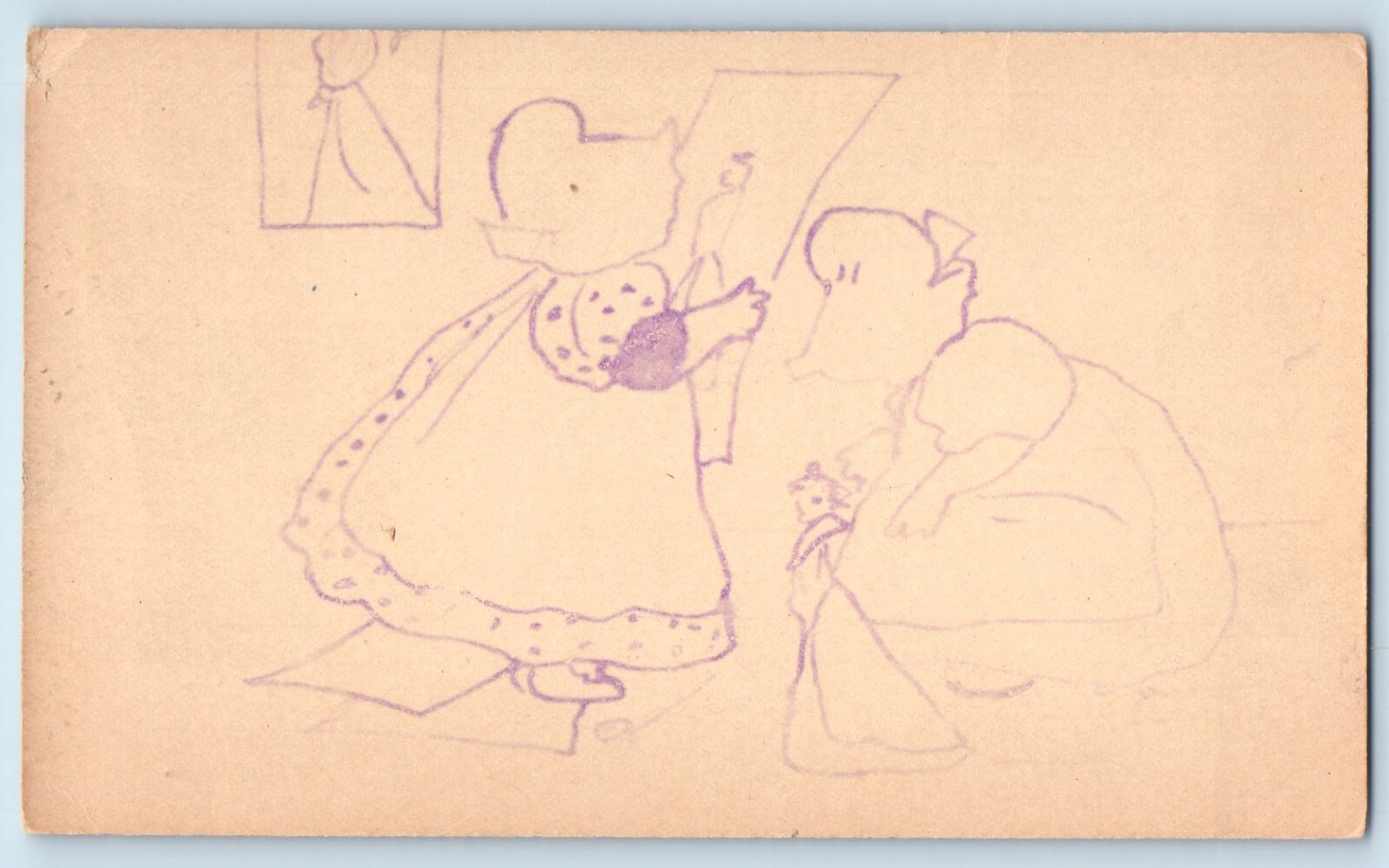 c1910's Hand Drawn Art Drawing Dutch Kid Unposted Antique Postcard
