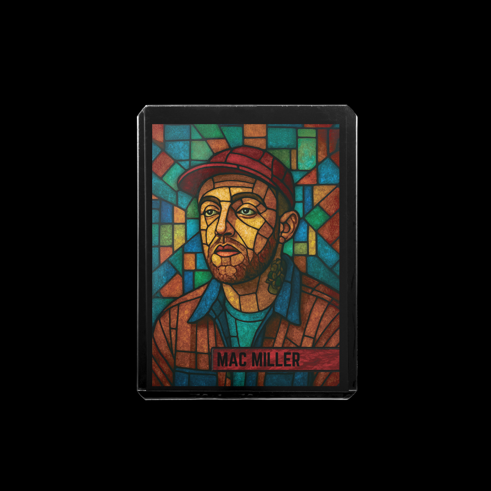 Mac Miller Custom Trading Card Stained Glass Style Hip Hop Rap Fan Art Rare
