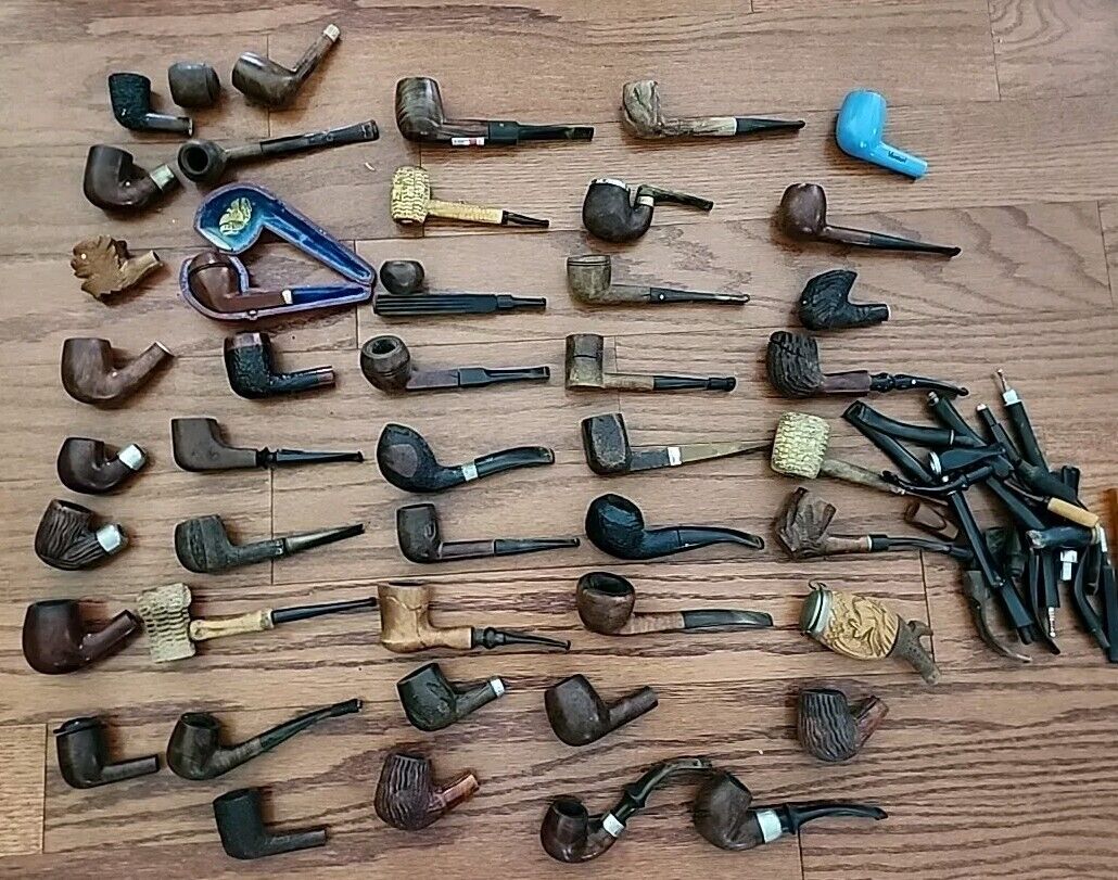 Large Lot Of Random Pipe Parts, Estate Briar Pipe Parts