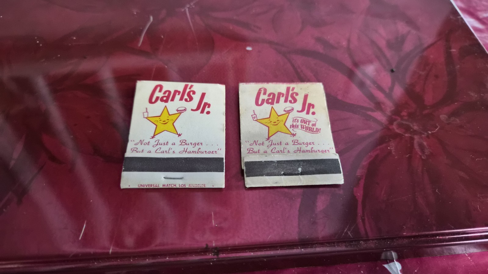Vintage Carl\'s Jr Fast Food Restaurant Matchbook Anaheim CA Advertising 