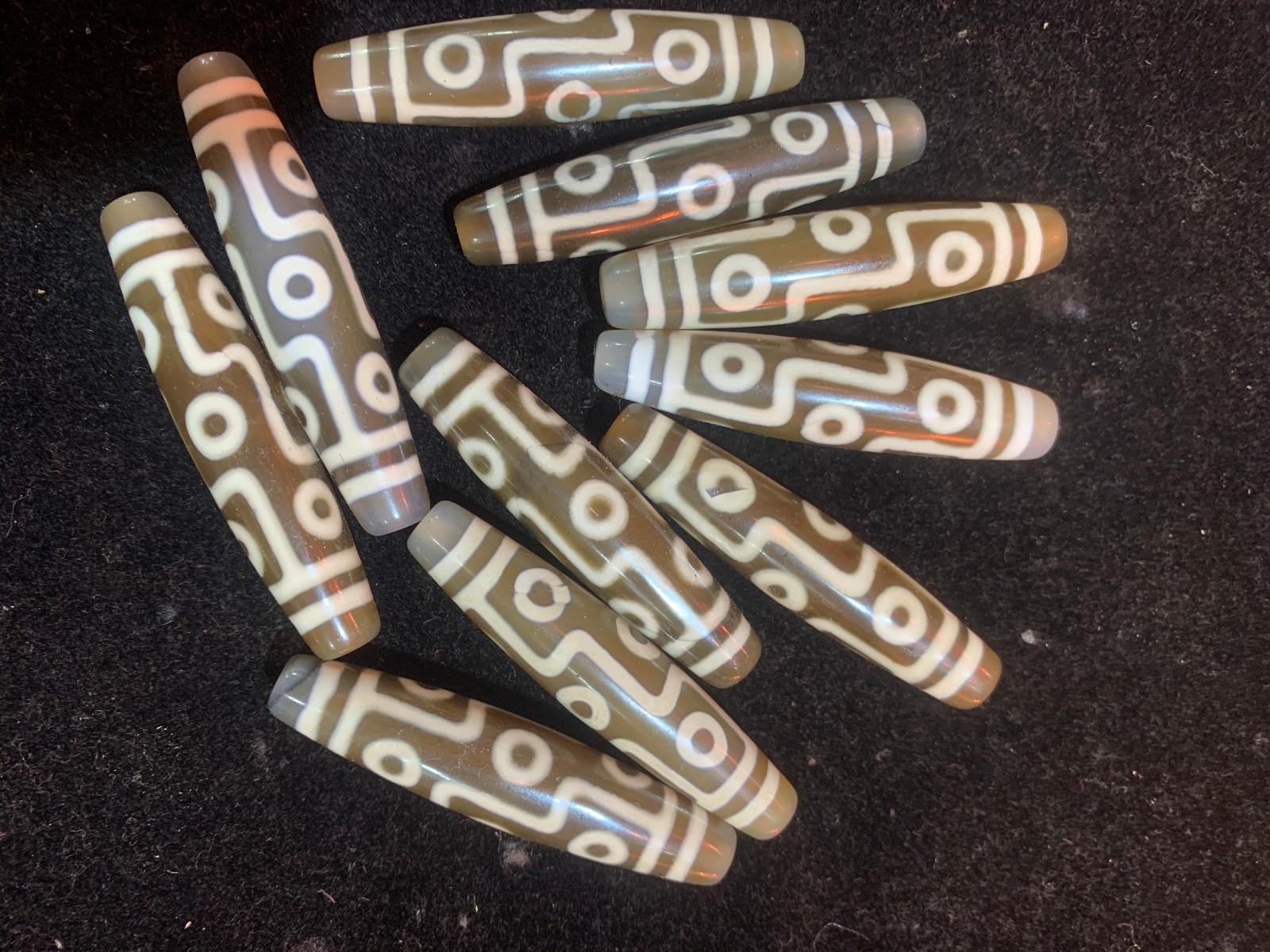 10 Pcs Rare Tibetan Natural Agate Dzi *9Eyed* Bead 