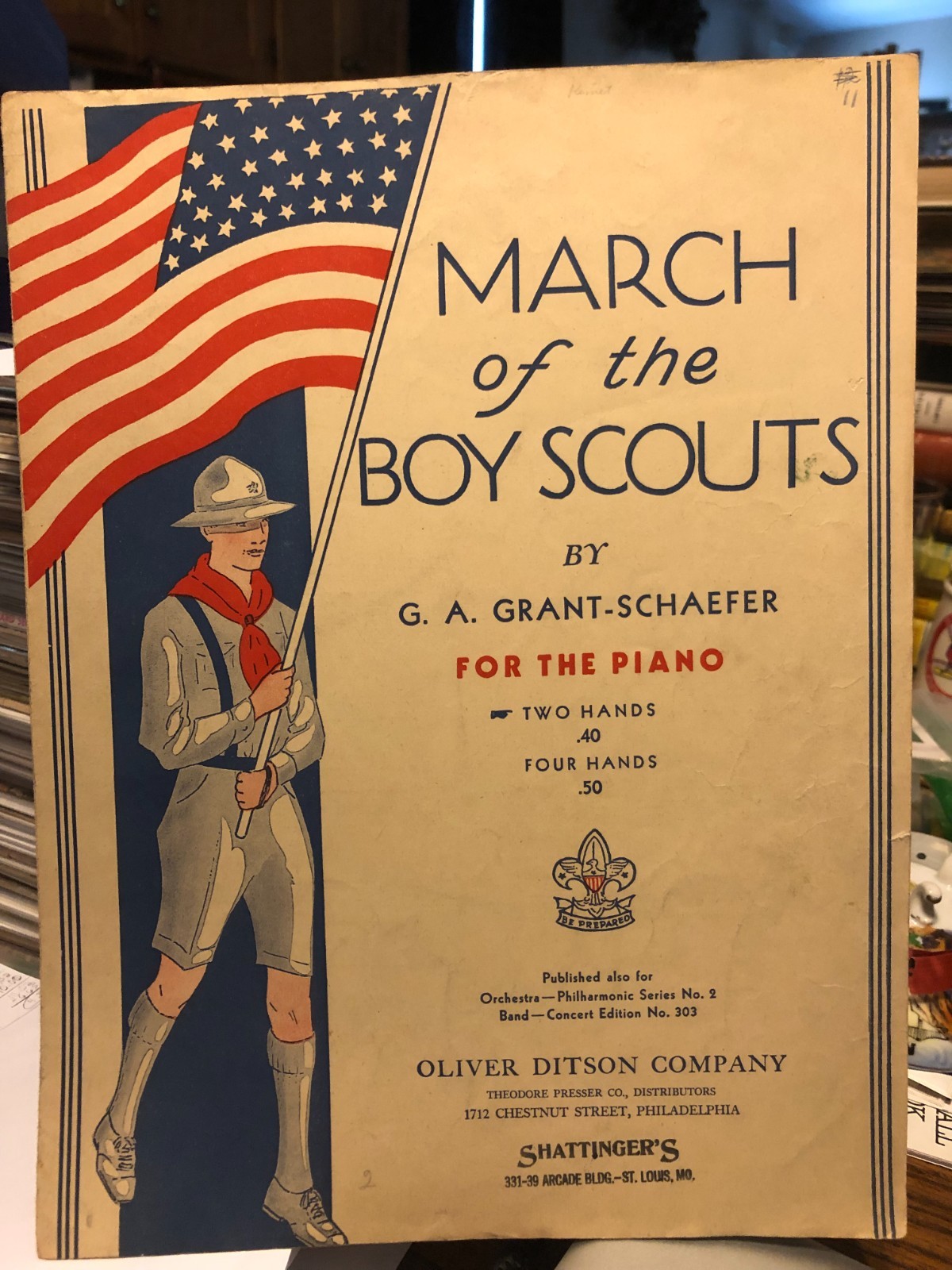 1913 March of the Boy Scouts Sheet Music By G.A. Grant-Schaefer Early Scouting