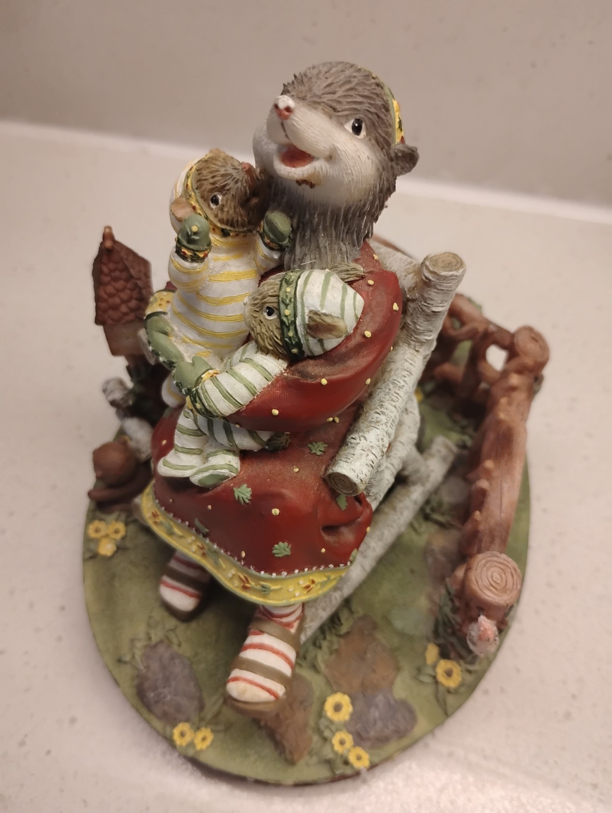 REDUCED-CLOVER,LILY&DAISY FIGURINE WOODSONG LITTLE JOYS 2002 DEMDACO-Free Ship