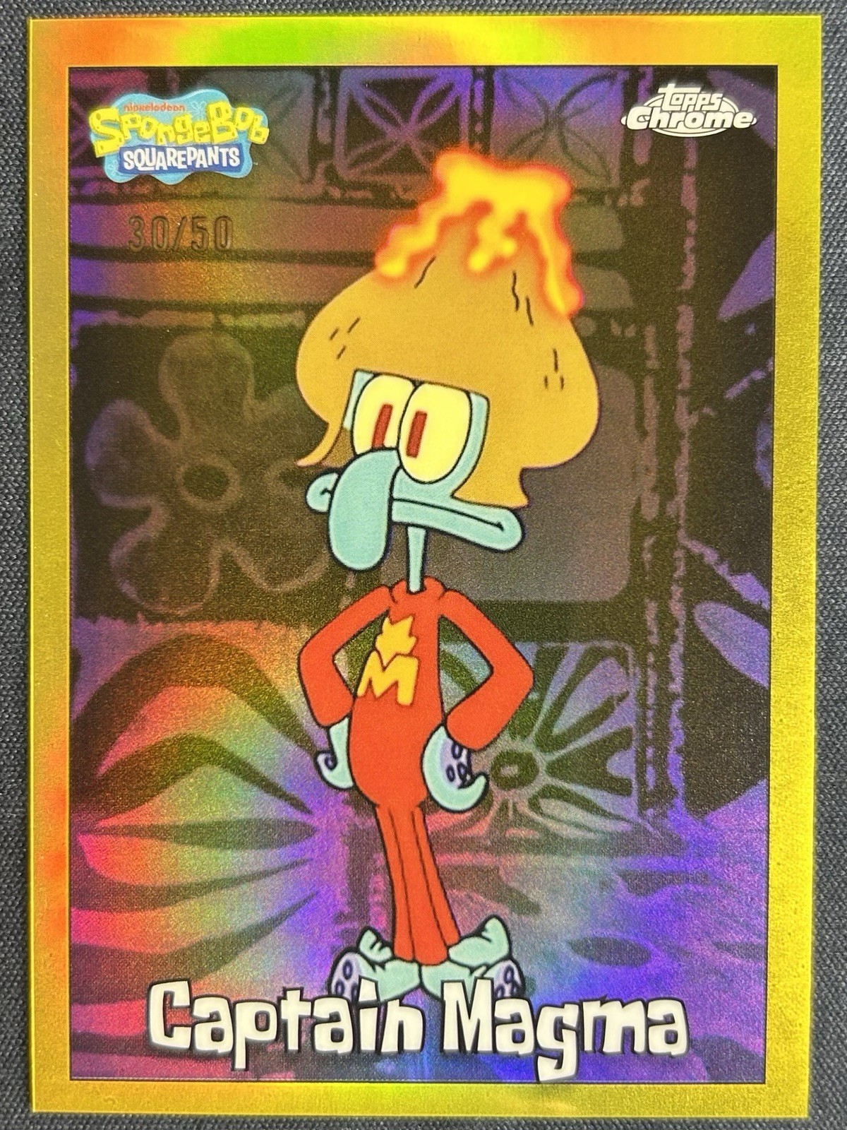 Captain Magma Squidward 2025 Topps Chrome SpongeBob #136 Gold Refractor /50 Captain Magma Squidward 2025 Topps Chrome SpongeBob #136 Gold Refractor /50