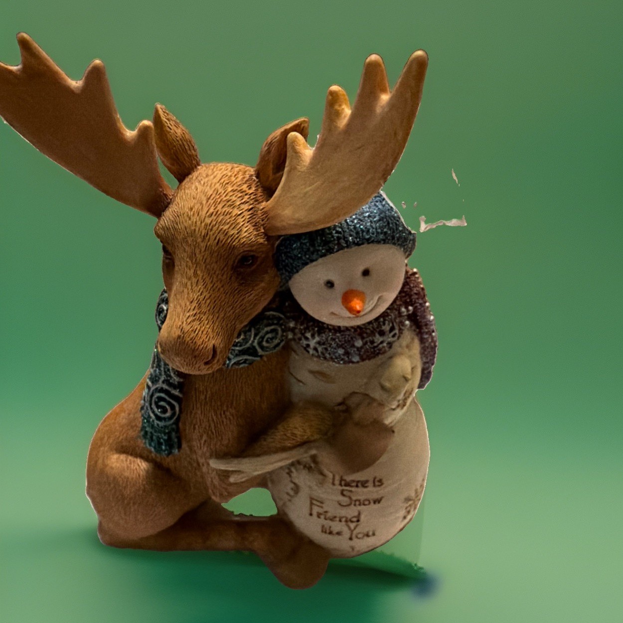 Pavilion Gift Company Birch Hearts Moose & Snowman Figurine \