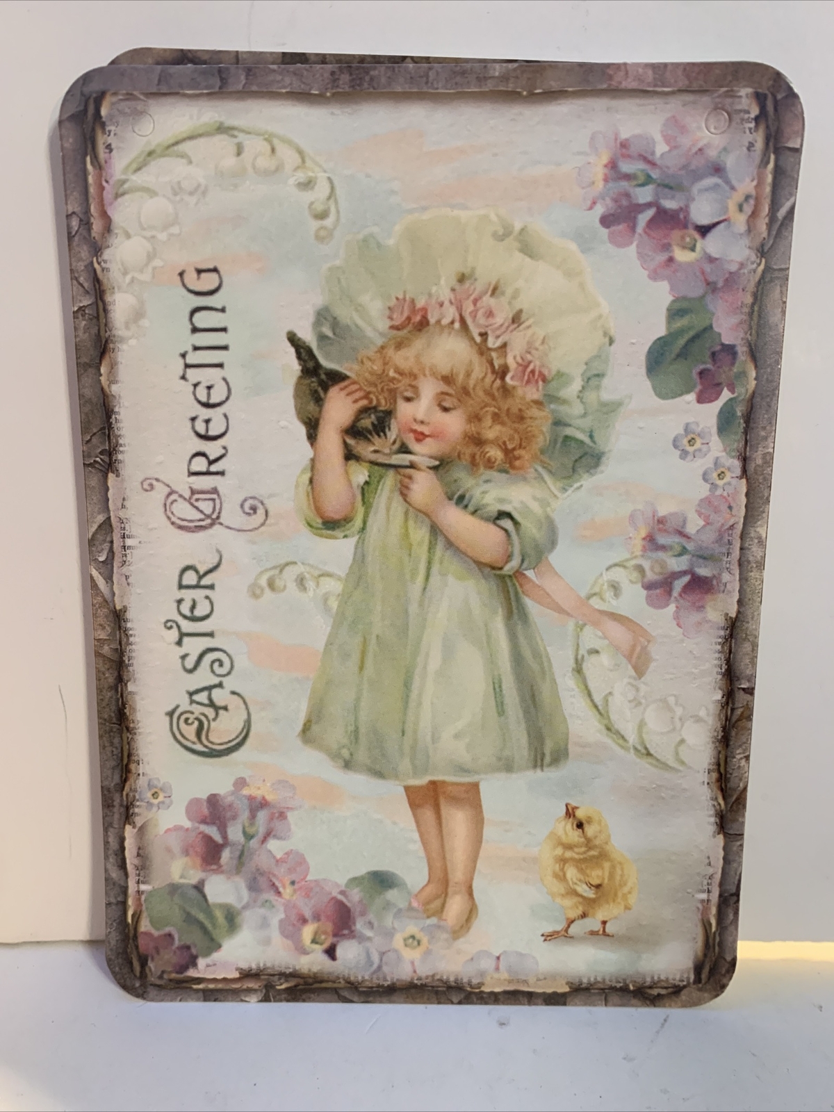 Easter Decor VINTAGE STYLE Die Cut Cardboard 5.5. X 7.5
