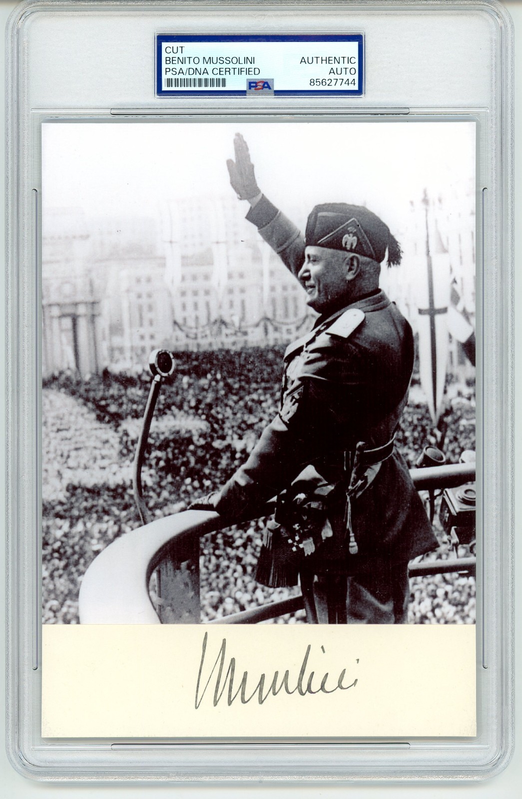 Benito Mussolini~ Signed Autographed Italian Dictator ~ PSA DNA Encased