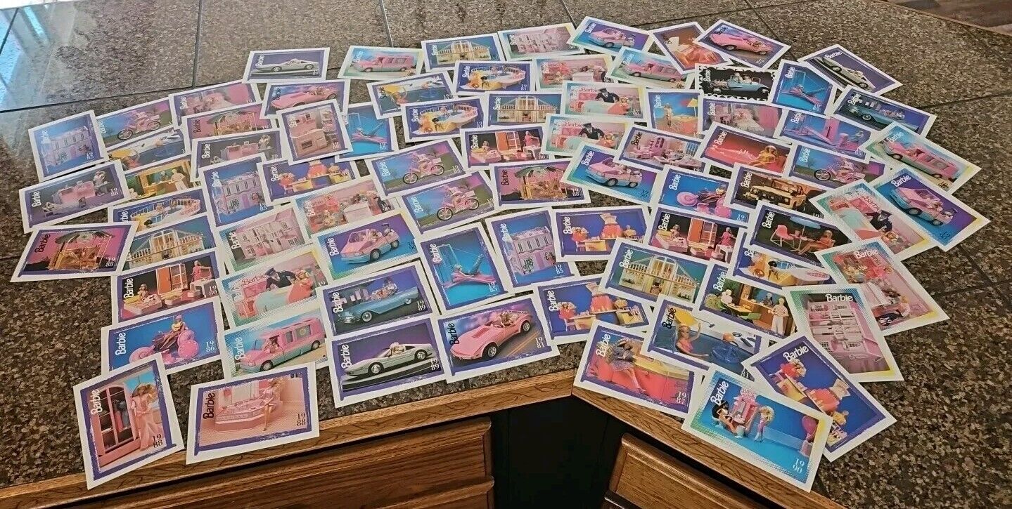 Lot of 78 Loose 1991 Barbie Doll Trading Cards Barbie Fun Playsets