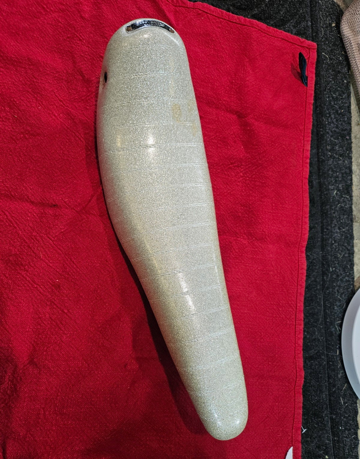 Schwinn Vintage Stingray seat White Glitter W/stripes  Beautiful Seat some Stain
