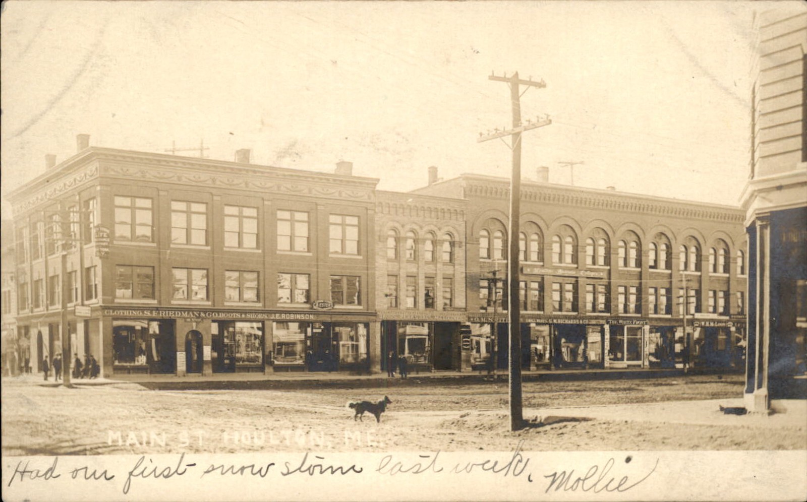 Houlton ME Main Street Business Block c1900s-10s Real Photo Postcard bhn
