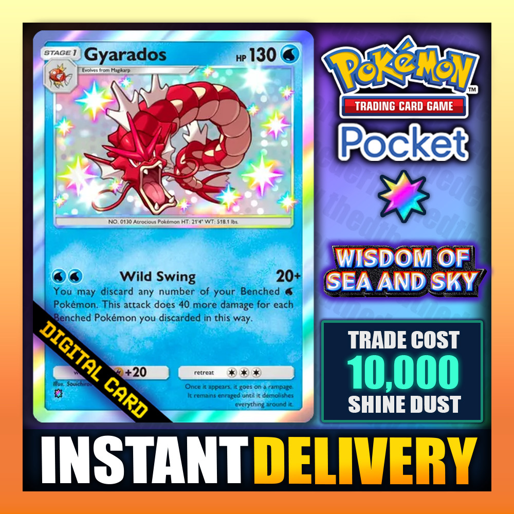 Pokemon TCG Pocket - Gyarados - SHINY - Wisdom of Sea and Sky - English ✅