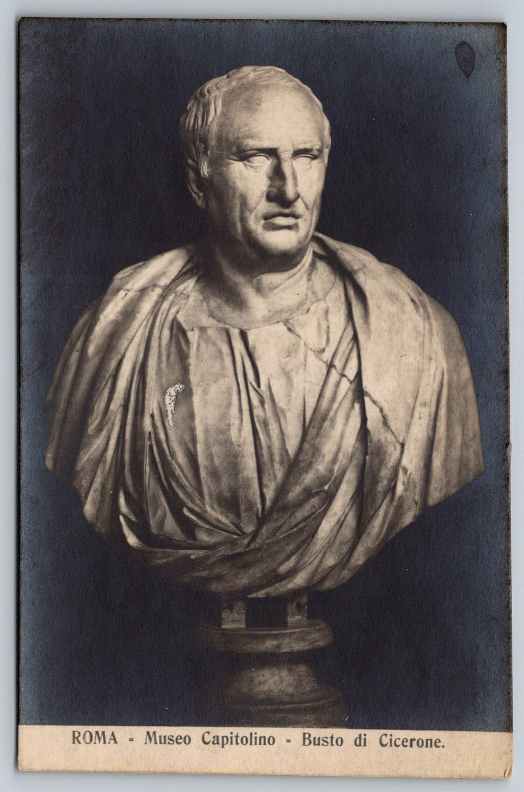 RPPC Busto di Cicerone Capitoline Museum Rome Sculpture Antique Postcard