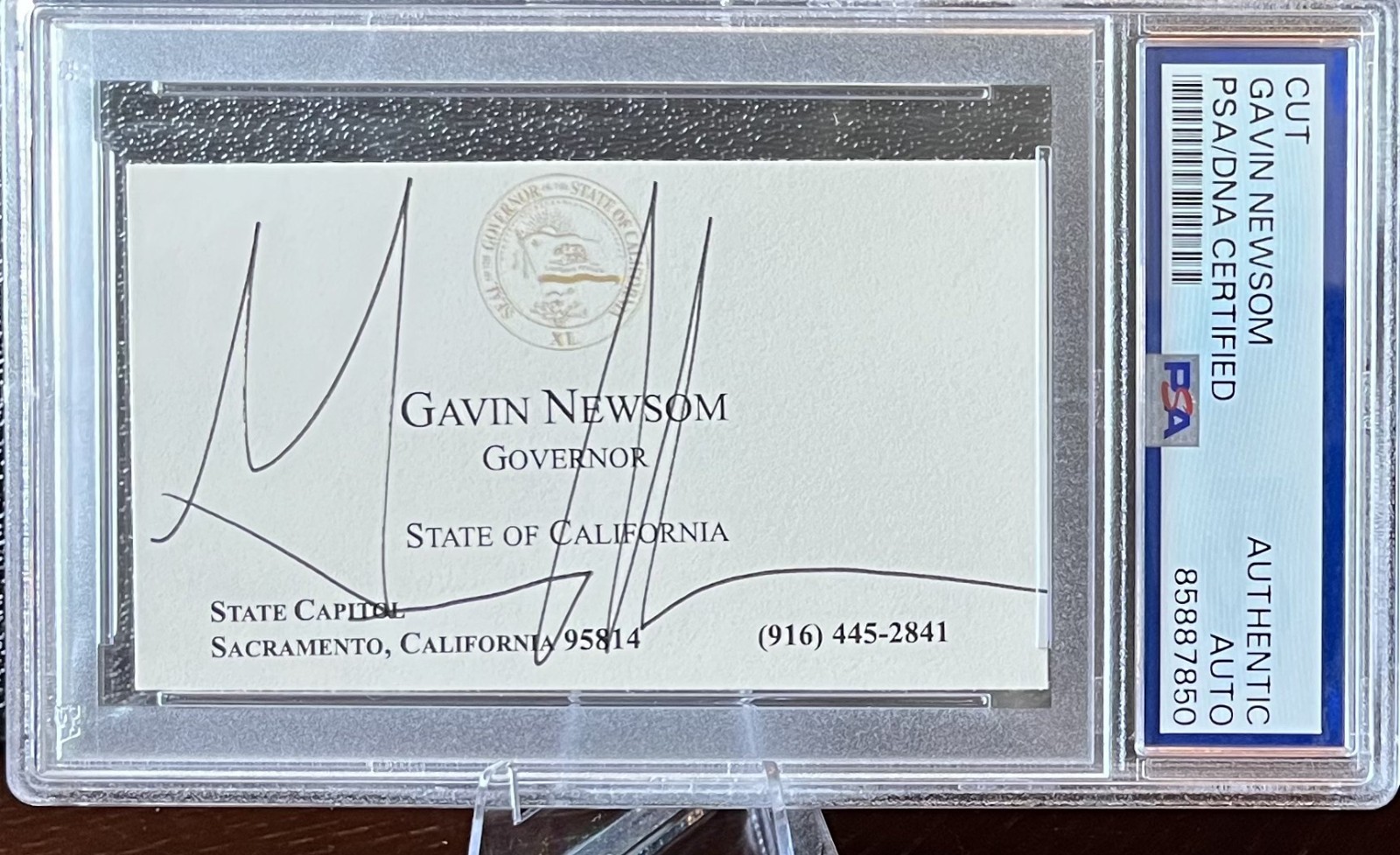 GAVIN NEWSOM SIGNED Autograph Custom Business Card Print PSA/DNA COA Governor