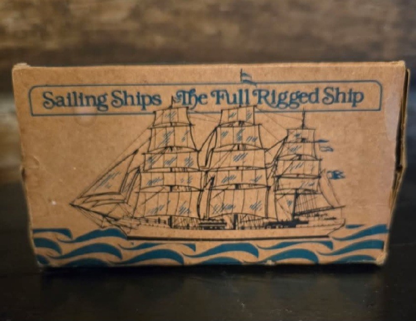 Vintage Diamond Nautical Kitchen Matches Box Sailing Ship Colonial Decor 