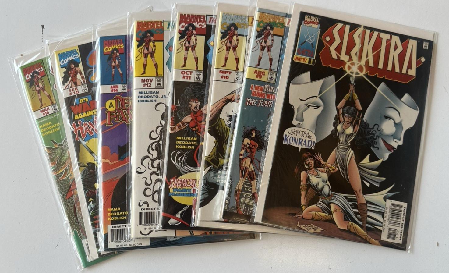Set of 9: Elektra Comics NM Condition  #8-#16 B36
