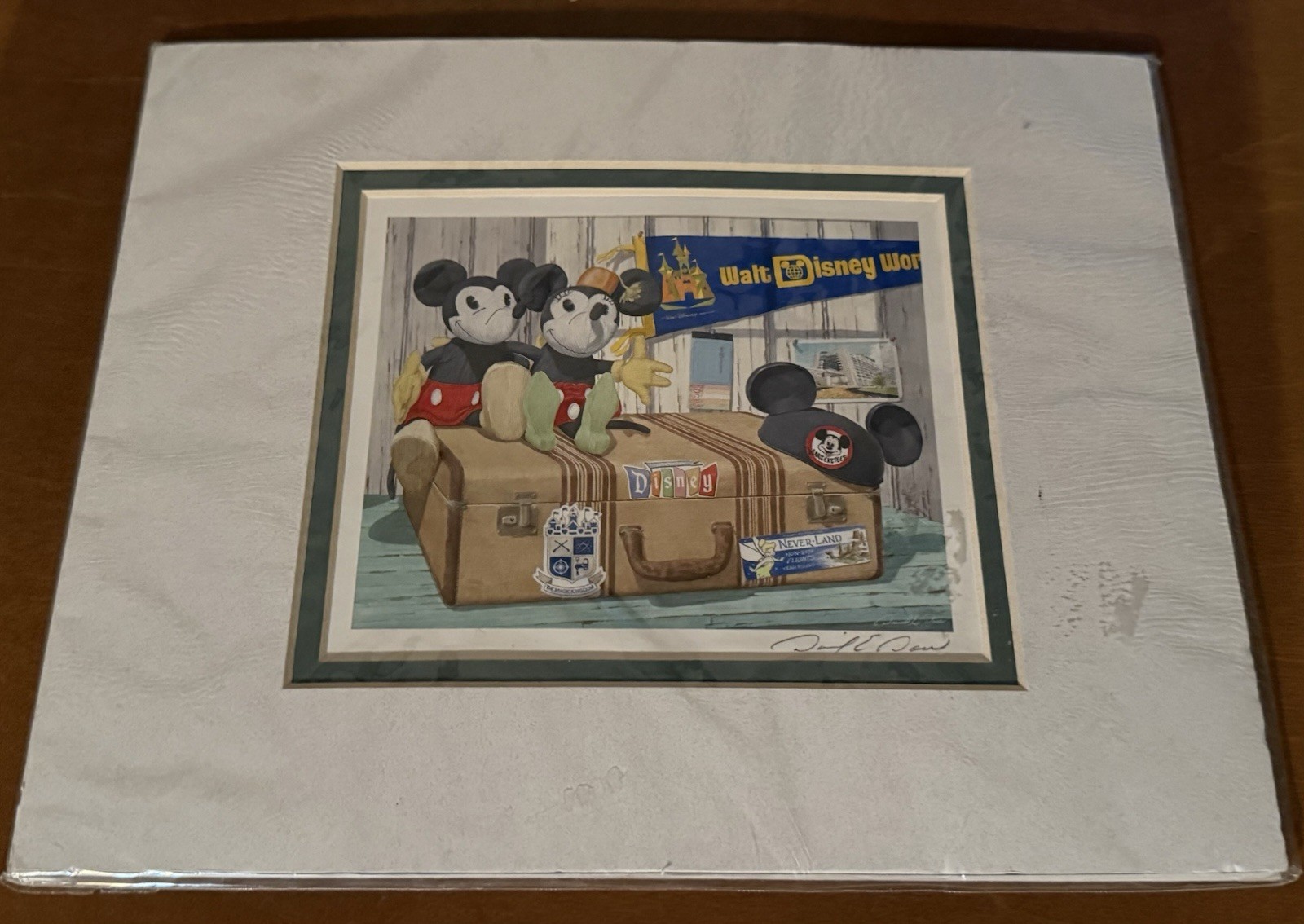 Disney World Art “Are We There Yet” Print David E Doss Signed 2014 Matted 8x10