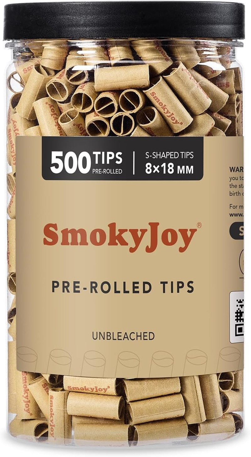 Natural Unbleached Pre Rolled Filter Tips 8Mm 500 Pack  Bulk Pack for Rolling Pa