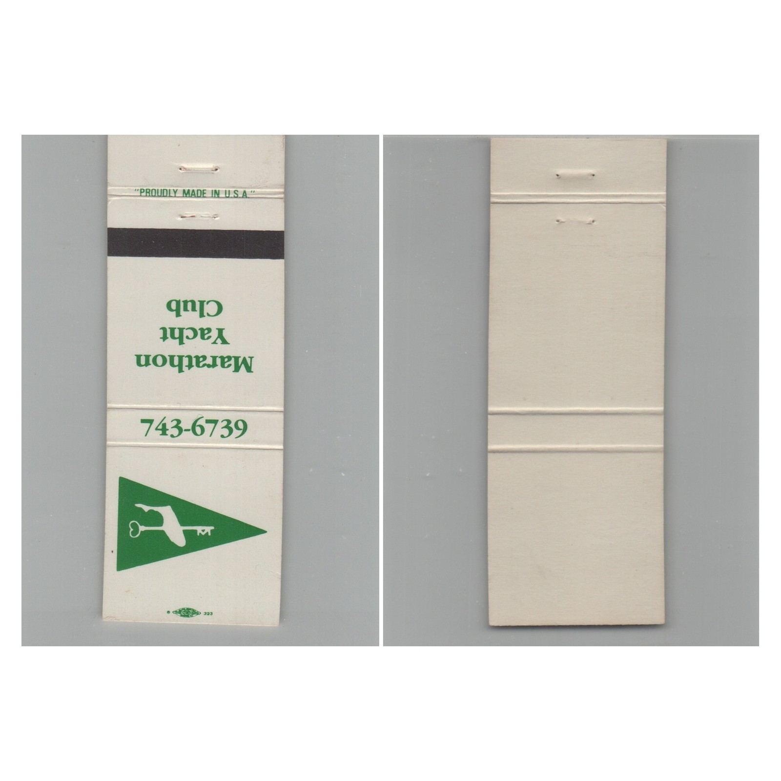 Matchbook Cover Marathon Yacht Club Marathon FL