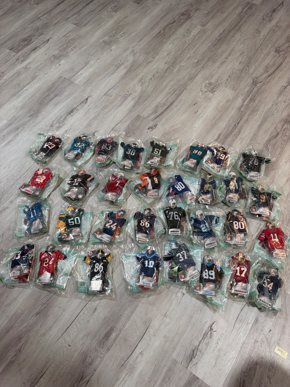 Mini NFL Jerseys Burger King Kids Toys Complete Set Lot Of 32