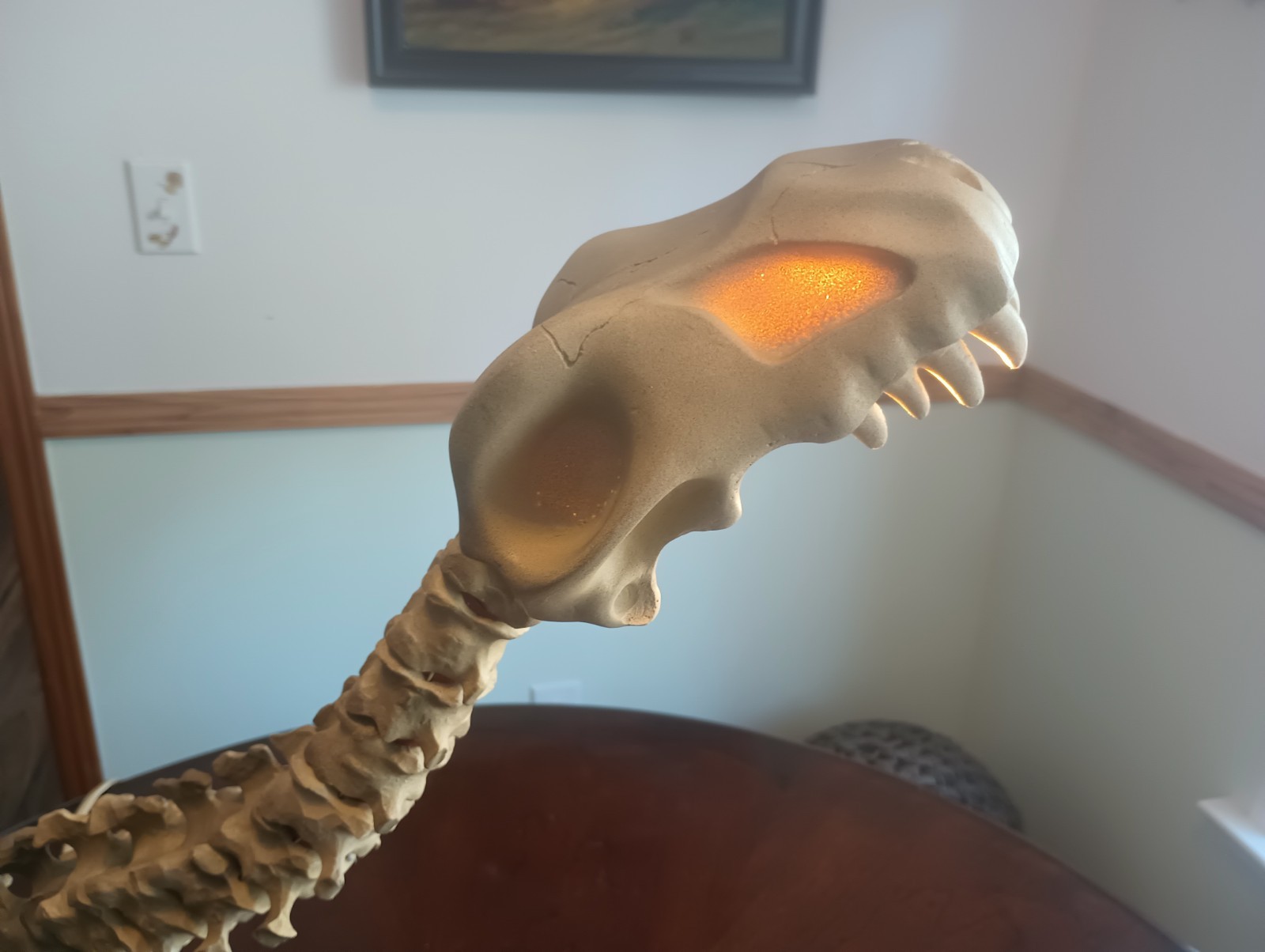 Lampasaurus Dinosaur Skull Skeleton Fossil Desk Lamp Light by Salton/Stiffel Vtg