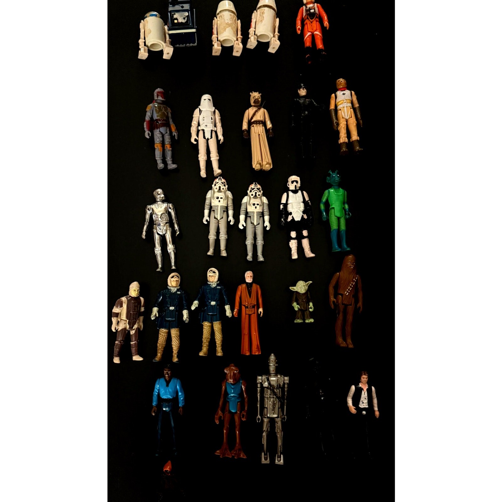 Vintage Kenner Star Wars Lot 23 Loose Figures + Darth Vader Collector Case
