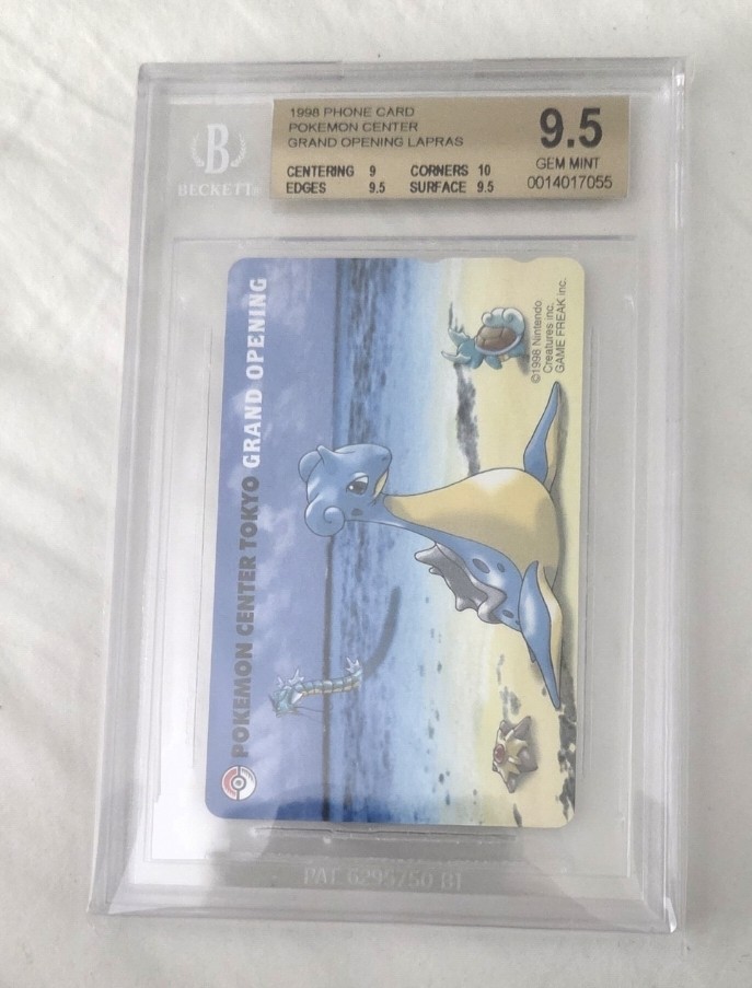 Pokemon Center Tokyo 1998 Phone Card Grand Opening Lapras Beckett 9.5 BGS