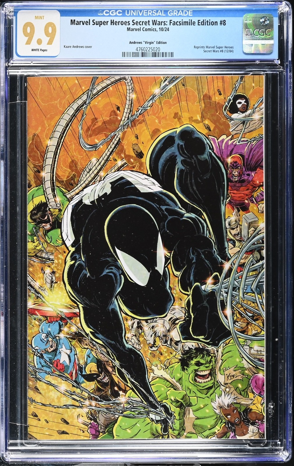 MARVEL SUPER-HEROES SECRET WARS FACSIMILE #8 CGC 9.9 KEY SPIDEY 1st BLACK SUIT