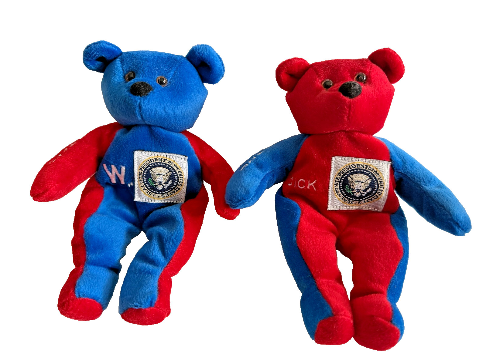 Vintage 2001 Bush Cheney Inauguration Plush Bears Set - Beverly Hills - MINT