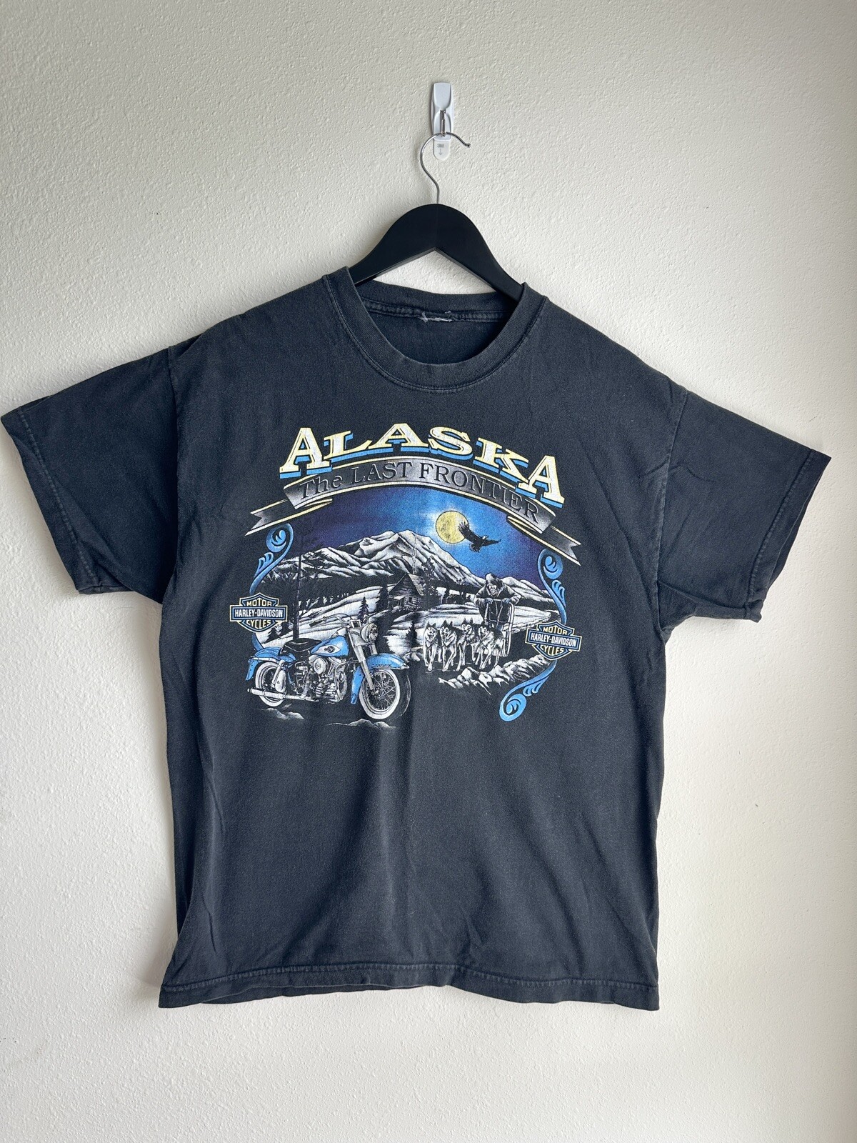 VTG Harley Davidson Men's T-Shirt Medium Alsaska The Last Frontier Anchorage