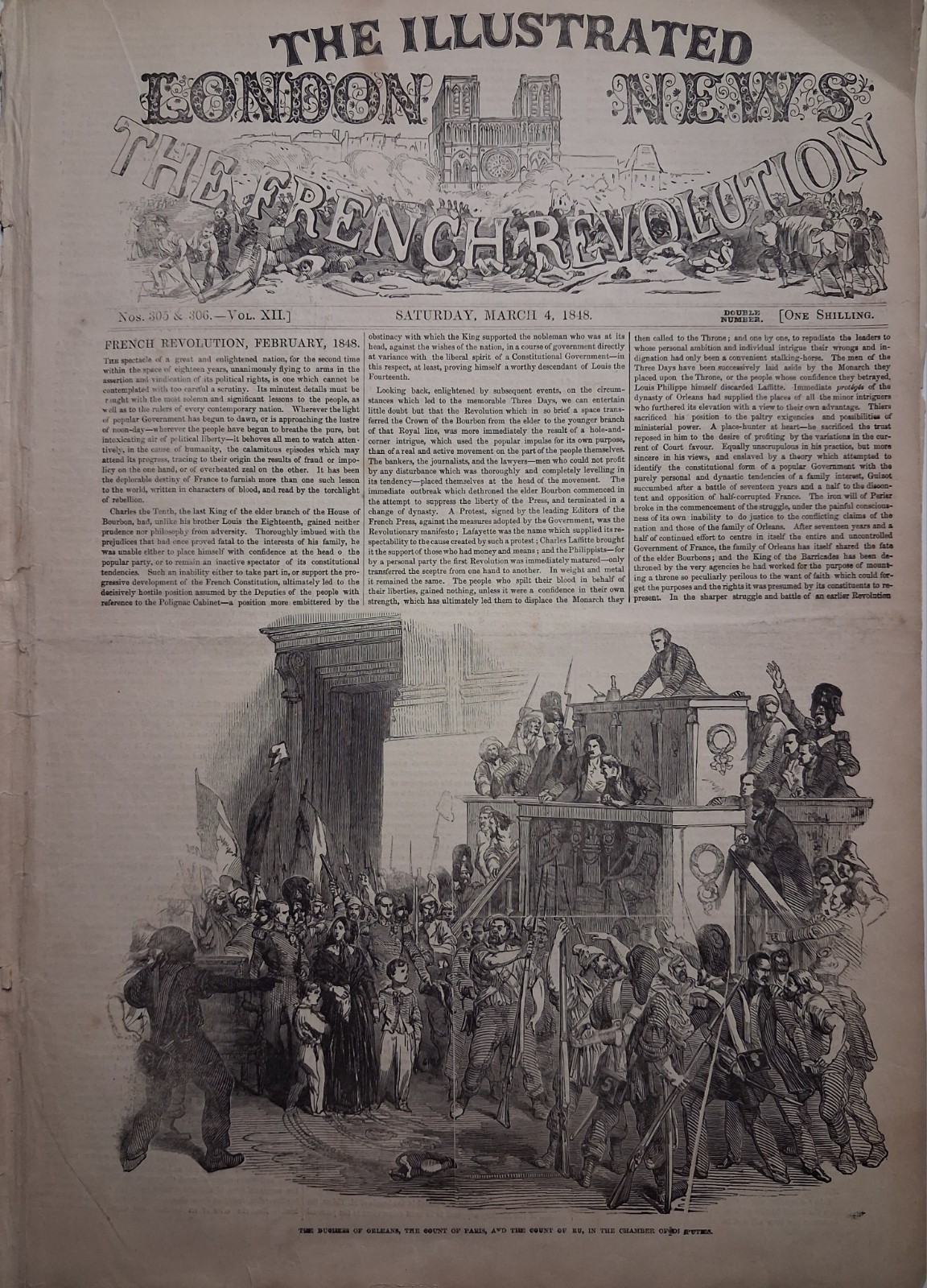 1848 THE ILLUSTRATED LONDON NEWS Saturday March 4 French Revolution 