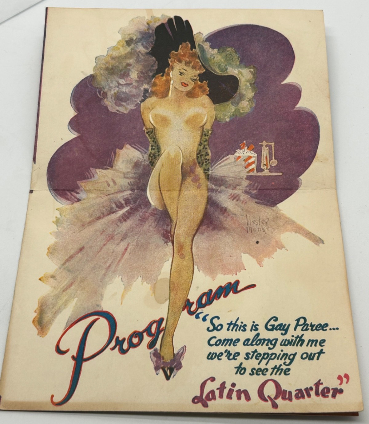 1940\'s Lou Walter\'s Latin Quarter New York City Show Menu Showgirl Postcard