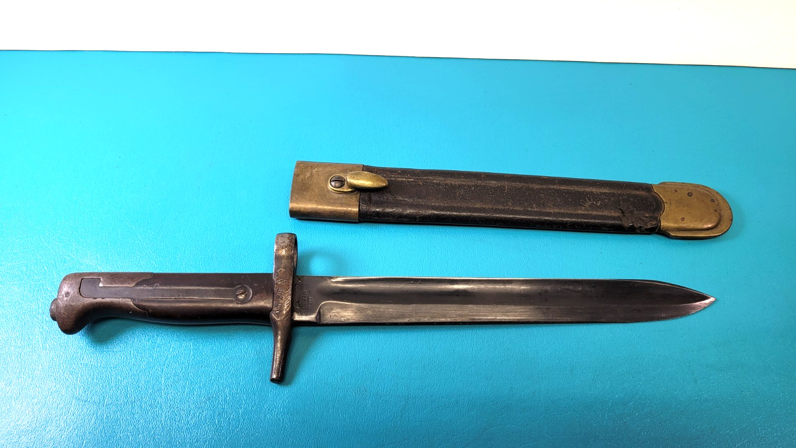 Italian Model 1871/87/16 Vetterli Vitali Bayonet Knife + Sheath TERNI TR1430