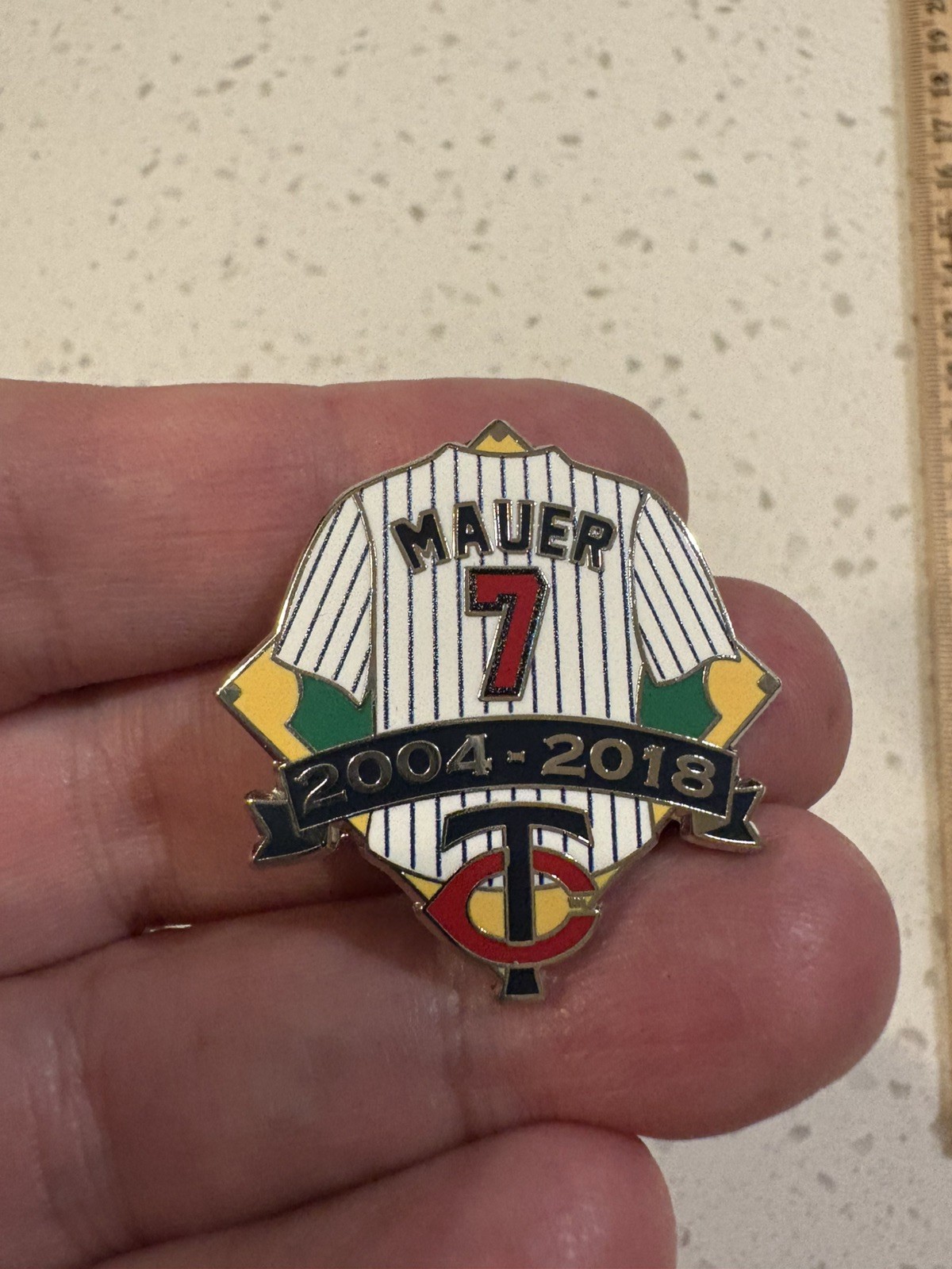 MLB Minnesota Twins Joe Mauer Jersey #7 Official HOF Lapel Pin