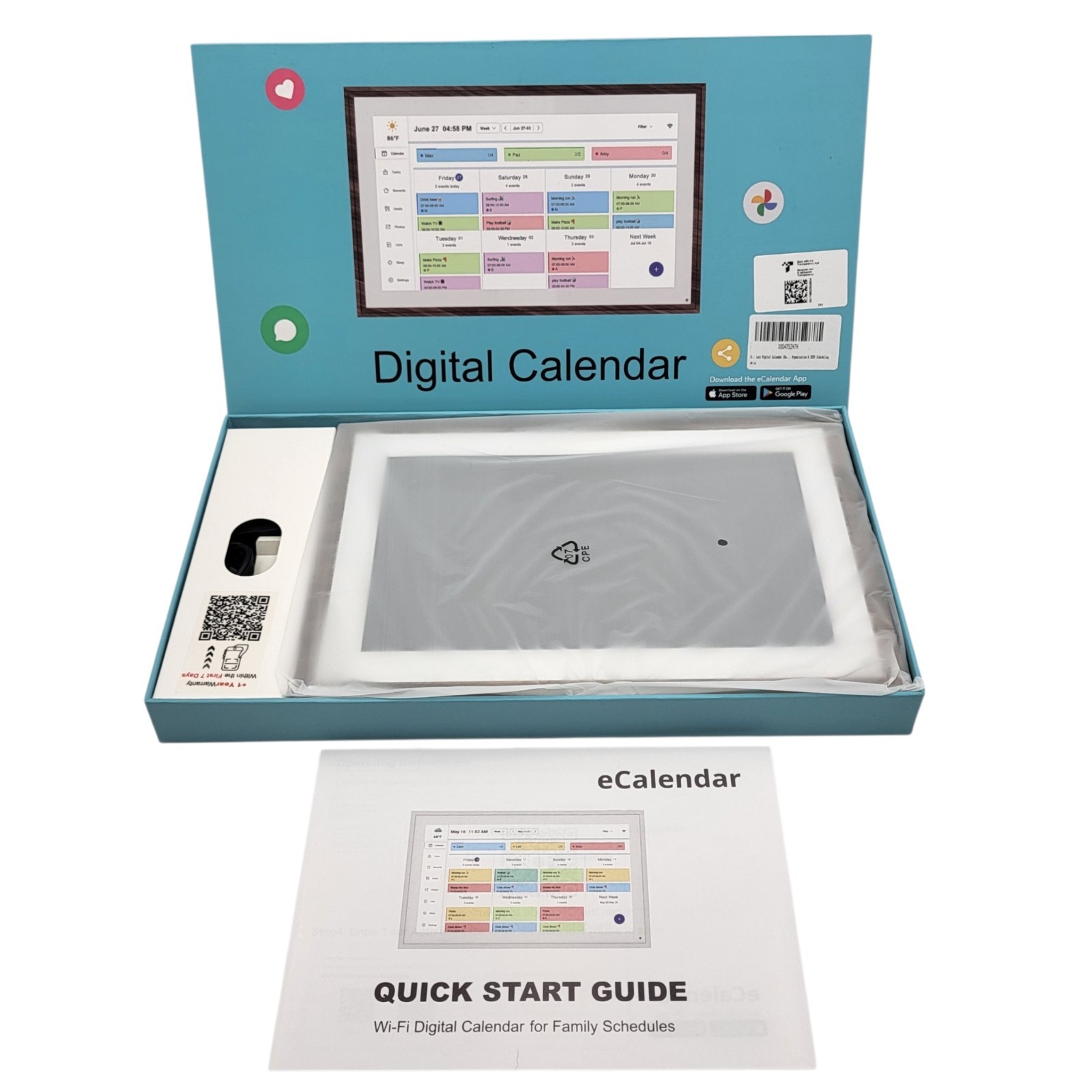 10.1 Inch Digital Calendar Touchscreen Family Planner Chore Chart Meal Planner