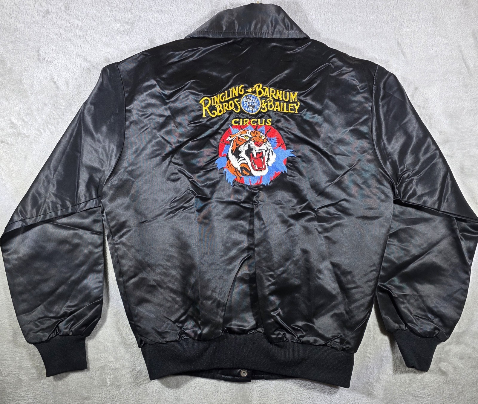 VINTAGE RINGLING BROS BARNUM & BAILEY BLACK CIRCUS STAFF WORK JACKET MEDIUM 