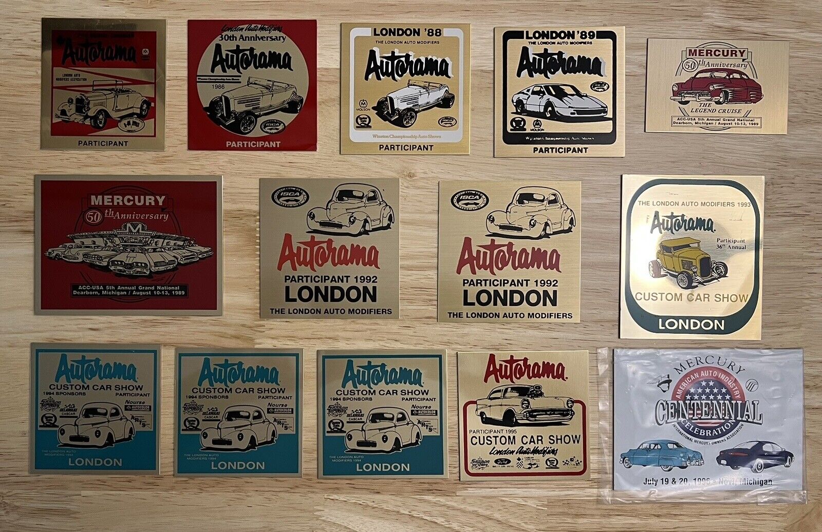 Vintage Lot Of Car Show Participation Dash Plaques 14 Plates 80’s &90’s