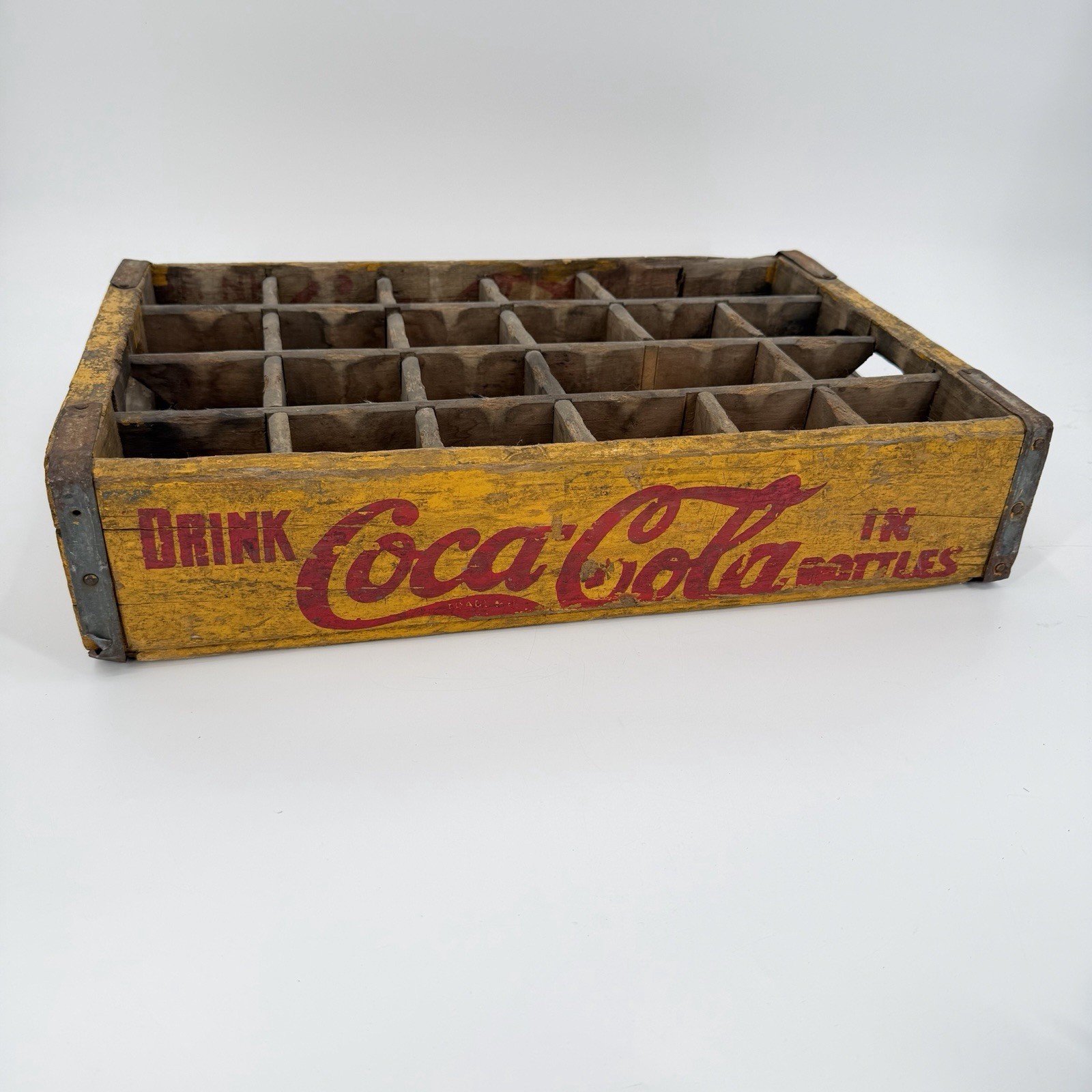 Vintage 1940’s-60's Coca-Cola Drink In Bottles Yellow and Red Wood Crate RARE Vintage 1940’s-60's Coca-Cola Drink In Bottles Yellow and Red Wood Crate RARE