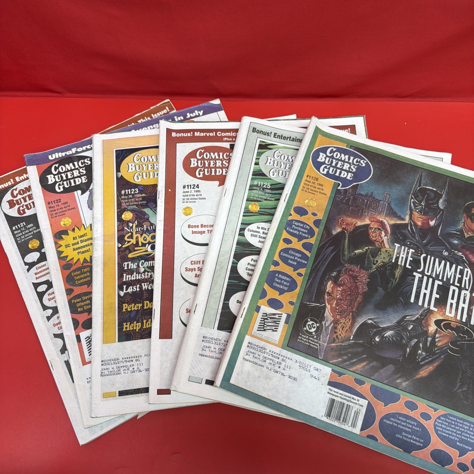Comics Buyer’s Guide Lot of 6 Issues #1121-1126 May-Jun 1995 CBG.   *60