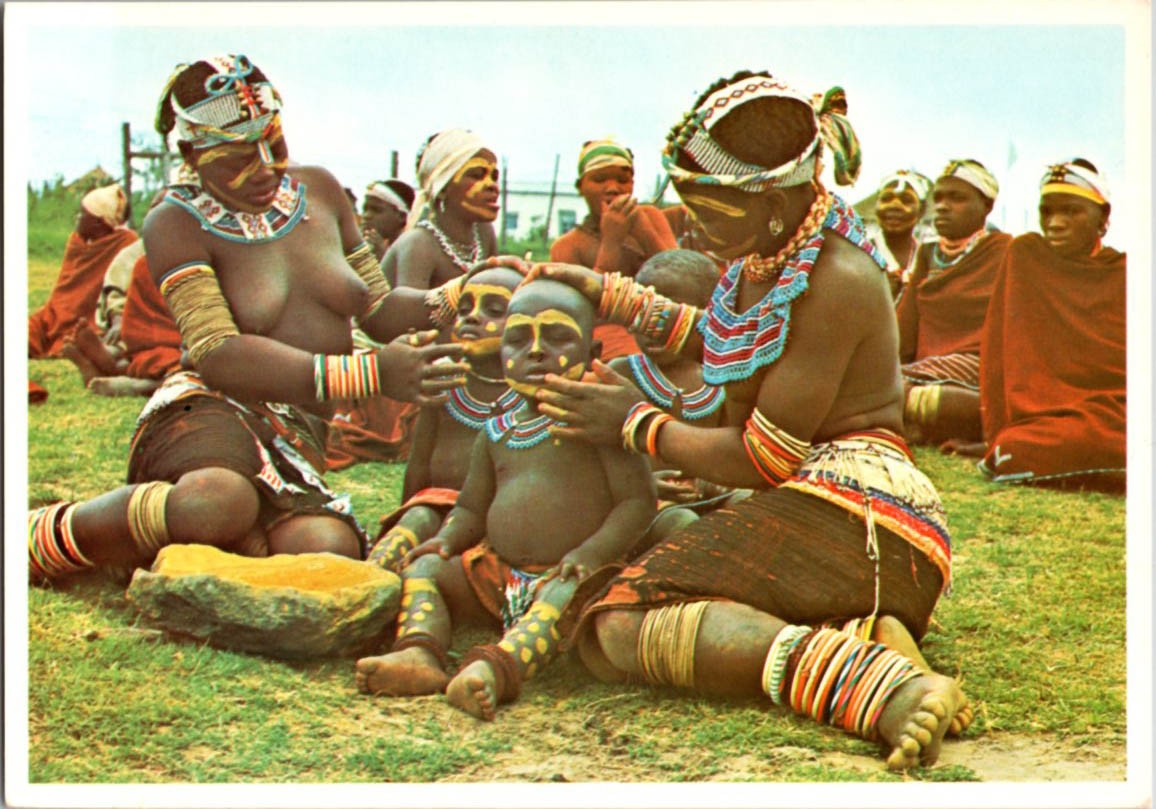 Mthatha South Africa postcard PONDO WOMEN CHILDREN HARVEST FESTIVAL 9/12 BR4101