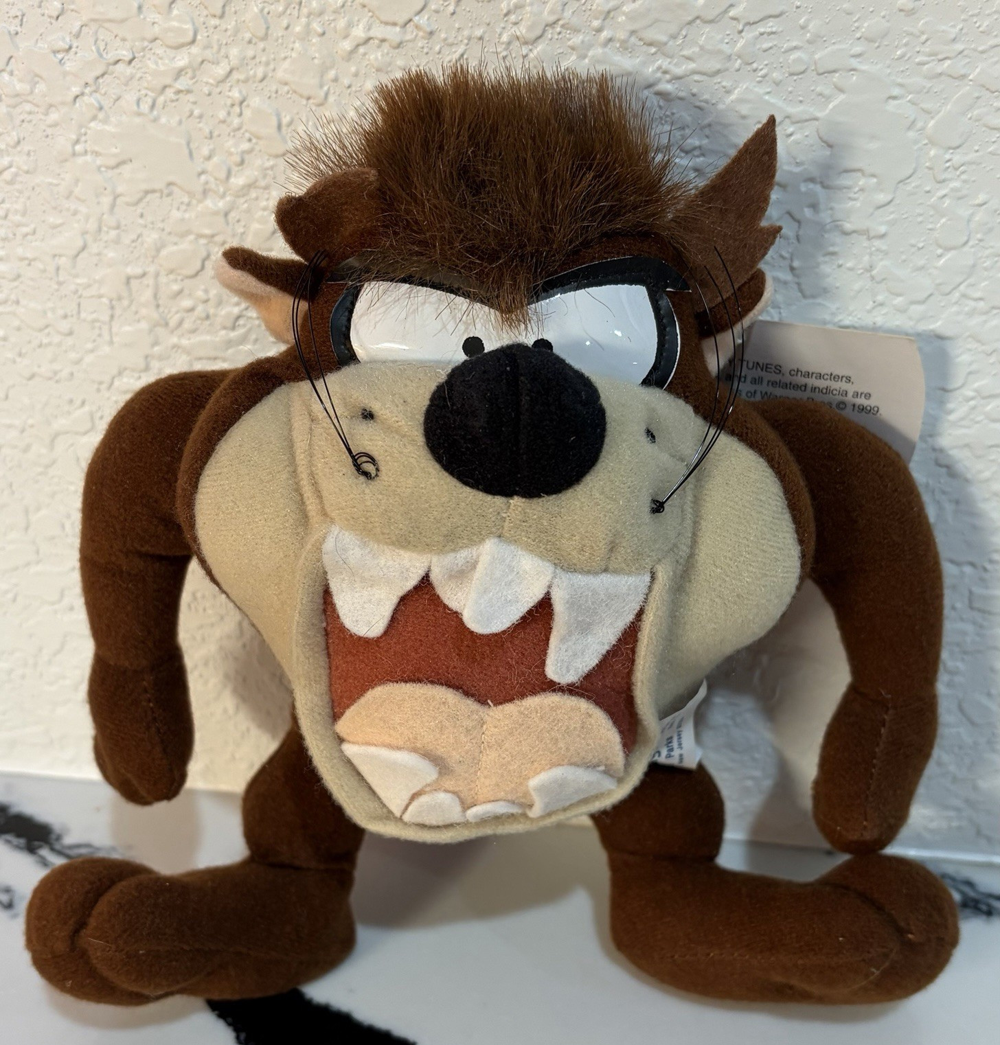 Vintage Six Flags Looney Tunes Taz Plush Stuffed Animal 1999 Amusement Park