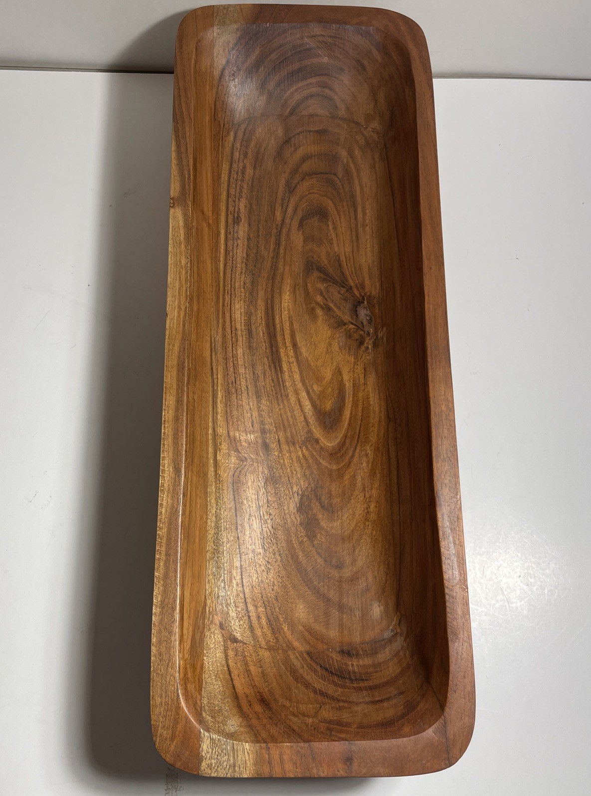 Large Dough Bowl Wood Bread Bowl Centerpiece Platter  20”