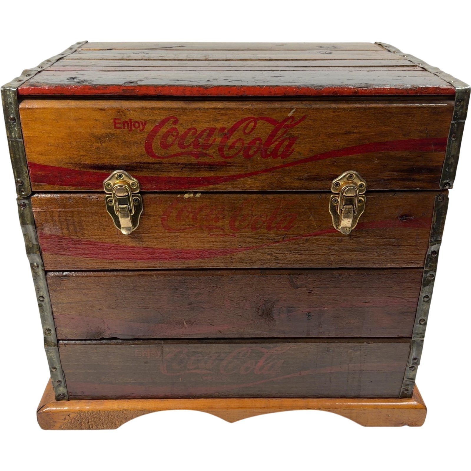 Coca-Cola Vintage Wooden Storage Chest Box Collectible 16x14x12 in Used