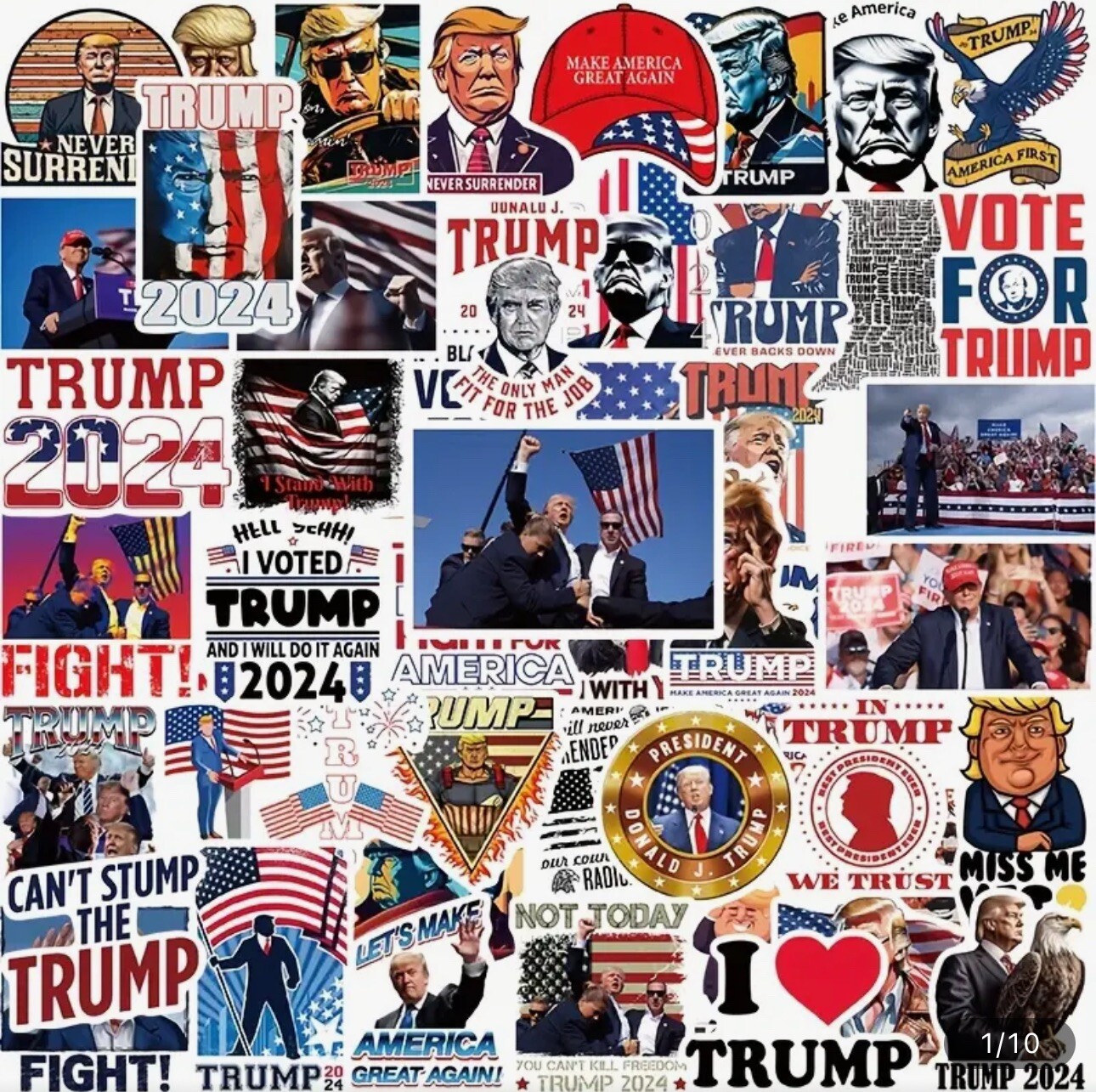 25 PCS Random Pick Mixed Bulk Donald Trump MAGA USA Sticker Decals 2-3” Lot B2A9 25 PCS Random Pick Mixed Bulk Donald Trump MAGA USA Sticker Decals 2-3” Lot B2A9