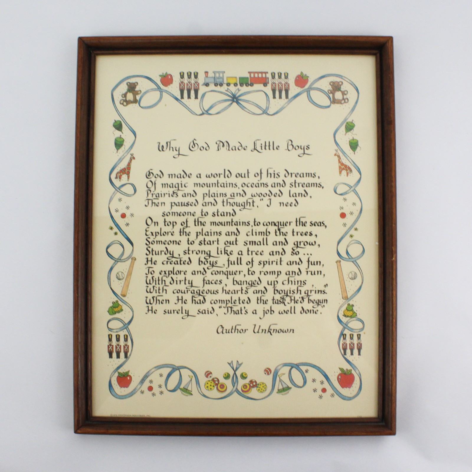 Framed  Poem Why God Made Little Boys